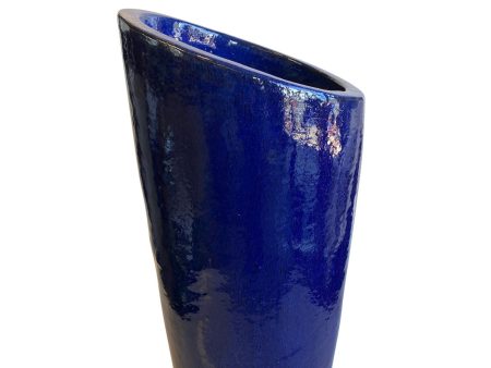 8331N8 - Blue Slanted Ceramic Planter Supply