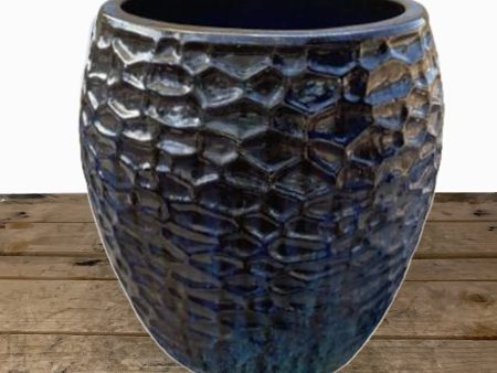 6105H76 - Deep Turquoise Honeycomb Planter For Discount