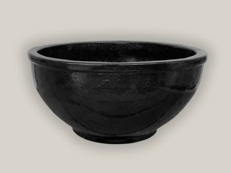 3009L1FS - Matte Black Traditional Low Ceramic Bowl FREE SHIPPING Hot on Sale