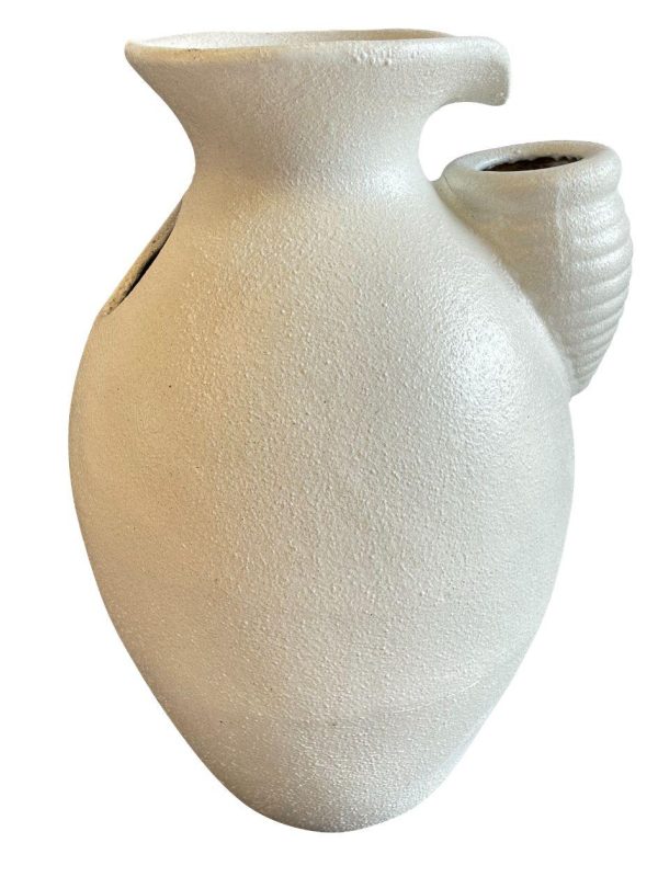 770WFR3 - Rustic White Ceramic Pouring Fountain For Sale