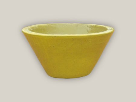 8161S29 - Yellow Ceramic Cone Bowl Planter Discount