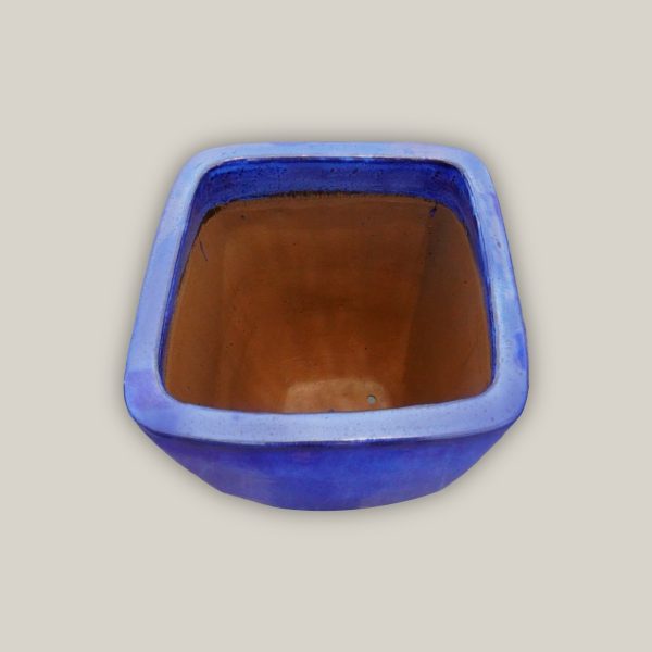 8107N8 - Blue Milan Rounded Edge Square Ceramic Pot Cheap