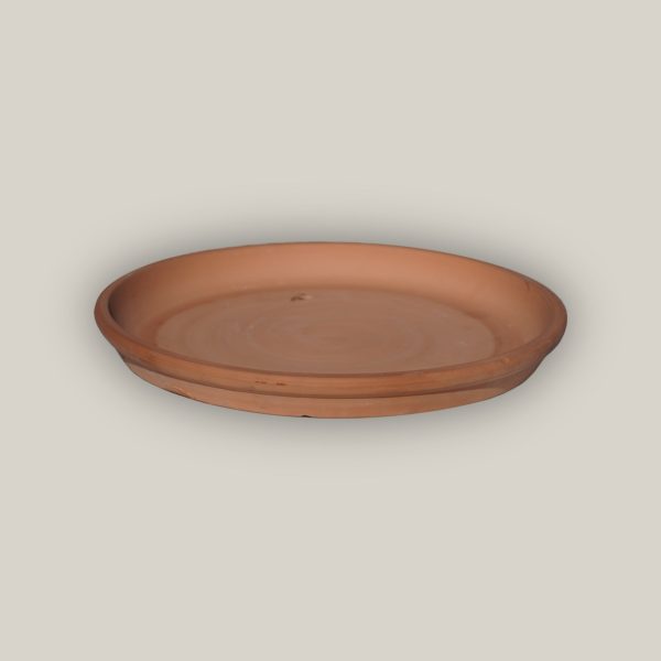 6135H27FS - Round | Unglazed Ceramic Plant Saucer | High Fired Ecofriendly Clay - Sizes 8 -24  - FREE SHIPPING For Discount