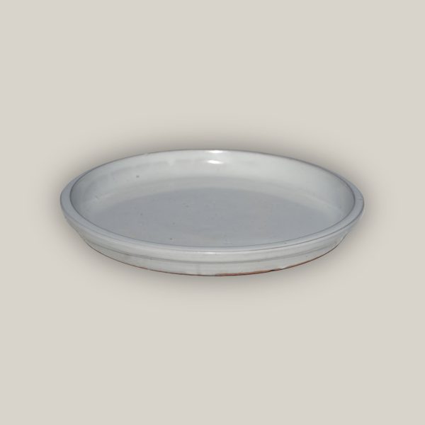 6135H25 - Round | White Ceramic Plant Saucer | High Fired Ecofriendly Clay - Sizes 8 -24  - Free Shipping Sale