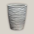 3012L4 - White Tiger Stripe Planter Discount