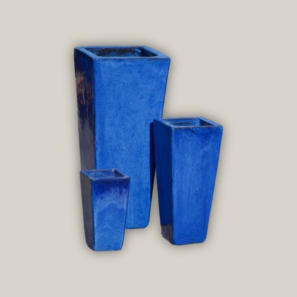 6016H47FS - Blue Wedge Planter - FREE SHIPPING For Discount