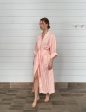 SOFT PINK LINEN BATHROBE KIMONO Online now