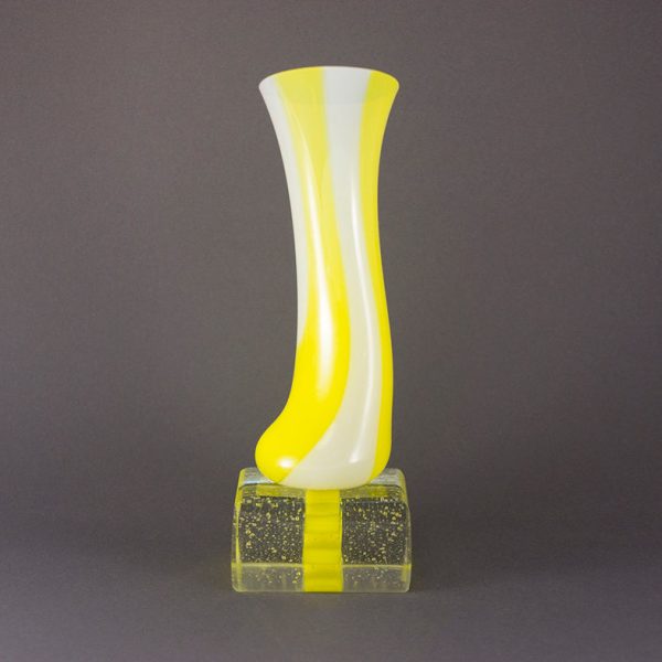 Yellow and White Vessel on Plinth Online Sale