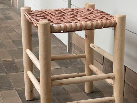 WOVEN LEATHER  STOOL For Discount