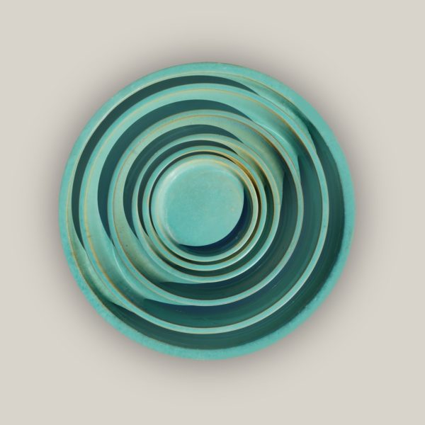 6135H1FS - Round | Turquoise Ceramic Plant Saucer | High Fired Ecofriendly Clay - Sizes 8 -24  - FREE SHIPPING For Sale