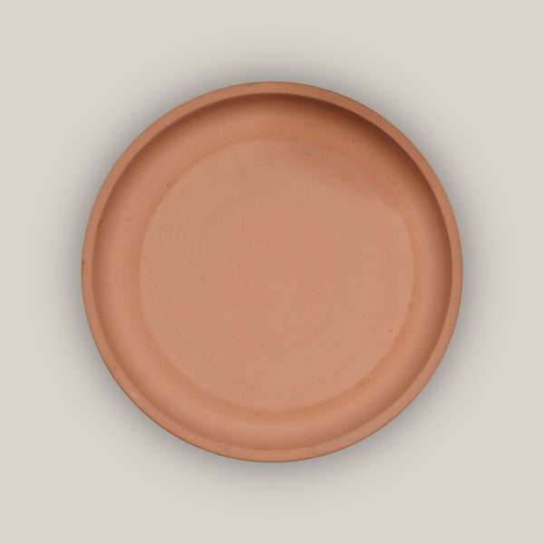 6135H27FS - Round | Unglazed Ceramic Plant Saucer | High Fired Ecofriendly Clay - Sizes 8 -24  - FREE SHIPPING For Discount