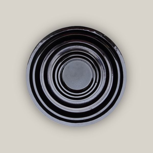 6135H34FS - Round | Shiny Black Ceramic Plant Saucer | High Fired Ecofriendly Clay - Sizes 8 -24  - FREE SHIPPING Online