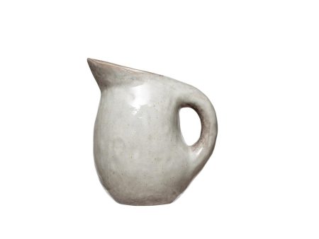 STONEWARE PICHER,  REACTIVE GLAZE, BONE COLOR For Discount