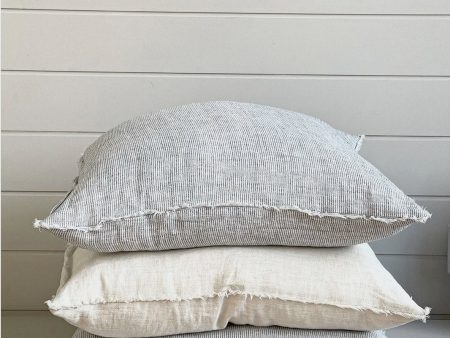 LINA LINEN PILLOW  -  GREY STRIPE Cheap