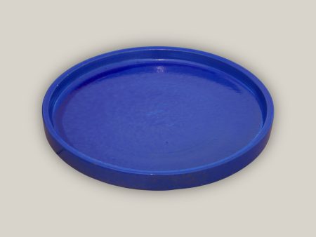 3125L17 - Round | Falling Blue Ceramic Plant Saucer | High Fired Ecofriendly Clay - Sizes 8 -19.5  - FREE SHIPPING on Sale