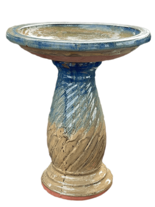 307MFS - Small Ornate Ceramic Bird Bath- FREE SHIPPING on Sale