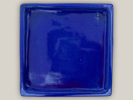 3127L17 - Square | Falling Blue - Ceramic Clay Pot Saucers (8 -15 ) Online now