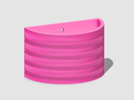 Pink Wall Planter with or without drainage  RIPPLE DESIGN  on Sale