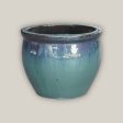 6110H1 - Turquoise  Round Rim Bullet Planter For Discount