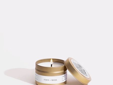 FERN + MOSS GOLD TRAVEL CANDLE BY BROOKLYN CANDLE For Discount