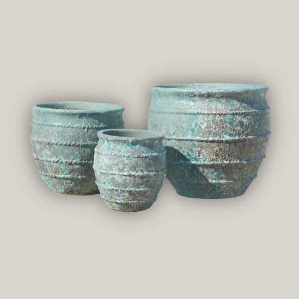 653R27FS - Relic Jade Tapered Rustic Planter - FREE SHIPPING For Sale