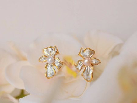 Flower four petals with pearl Sale