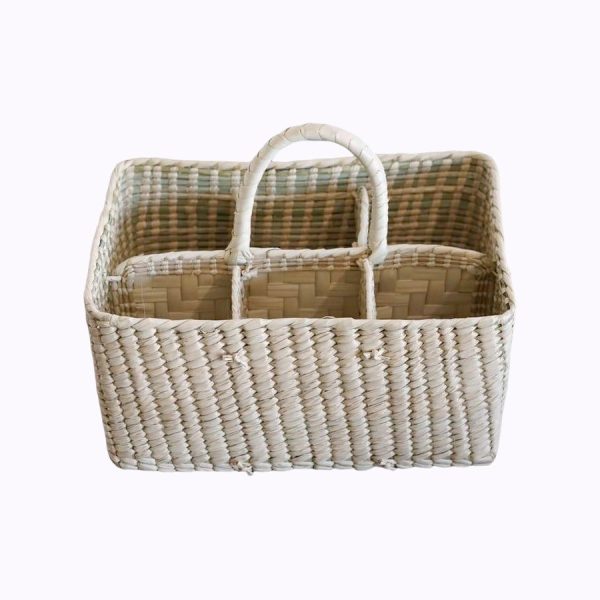 Palm Leaf Basket and Holder for 6 Online Hot Sale