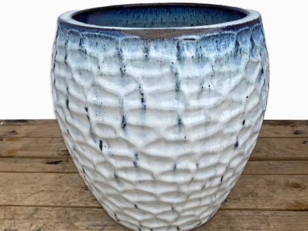 6105H50 - White Blue Honeycomb Planter Online Sale