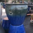 6004H52FS - Turquoise Blue Round Rim Tapered Planter - FREE SHIPPING For Sale