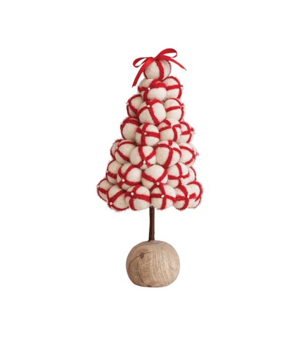 WOOL FELT TREE W  POM POM For Sale