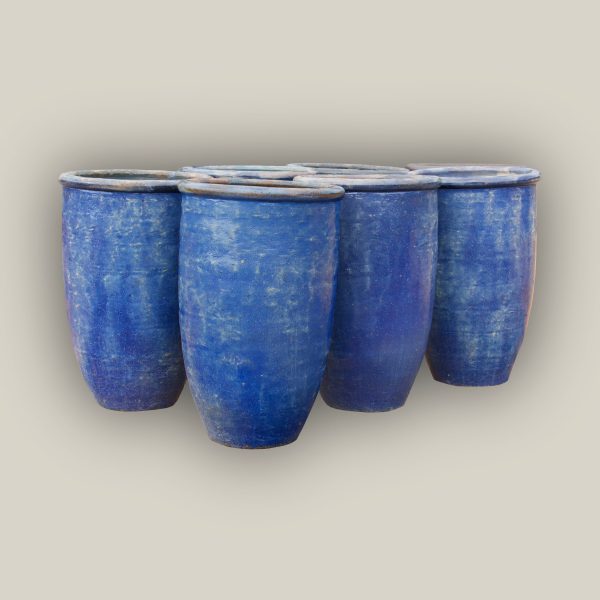 601R19 - Midnight Blue Rustic Giant Tapered Tall Cylinder Planter Discount