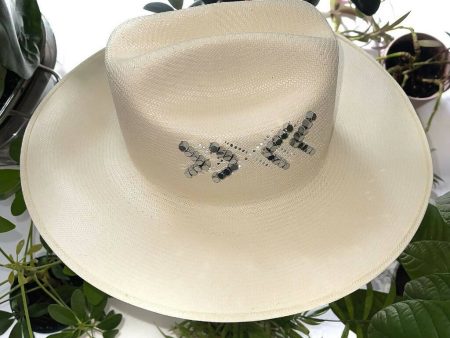 Straw Silver Metal White Hat Online