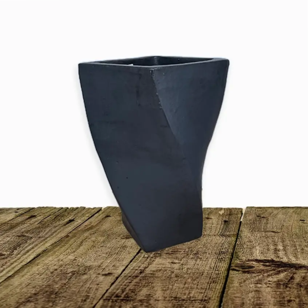 8086N14 - Matte Black Twisted Ceramic Pot For Discount