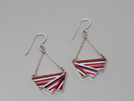 Triple Fan Dangle Earrings on Sale