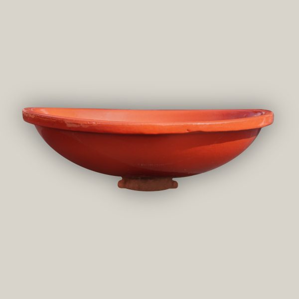 3103L14 - Bright Red Round Ceramic Bird Bath Online Sale