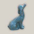 606R1A - Antique Aqua Long-Eared Dog Pottery Accent For Sale