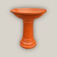 3103L36 - Atomic Orange Round Ceramic Bird Bath For Discount