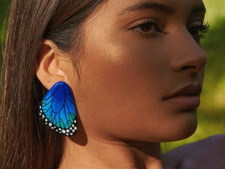 Large Morpho Wing Earrings Online Sale