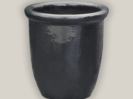 6026H34FS - Glossy Black Cana Pot - FREE SHIPPING on Sale