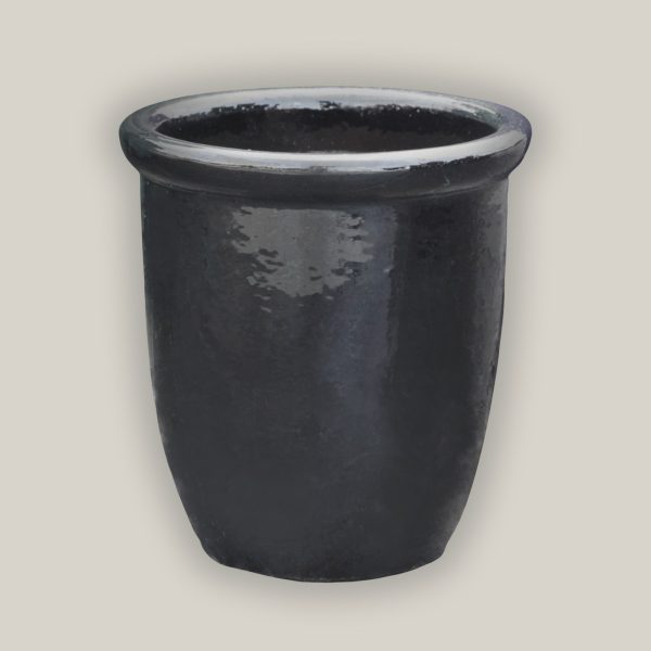 6026H34FS - Glossy Black Cana Pot - FREE SHIPPING on Sale