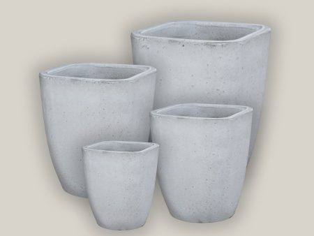 3015L4FS - White Modern Tapered Square Planter - FREE SHIPPING Hot on Sale