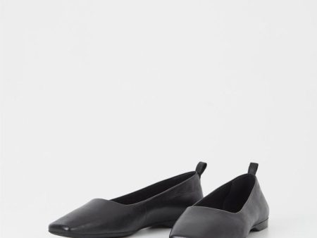 Delia flat Leather Black - Vagabon Online