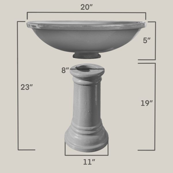 3103L14 - Bright Red Round Ceramic Bird Bath Online Sale