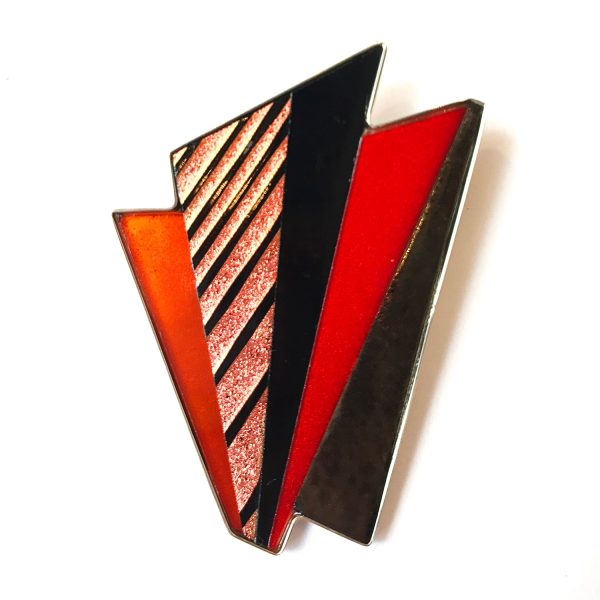 Striped Dichroic Pin in Salmon, Orange, Black Supply