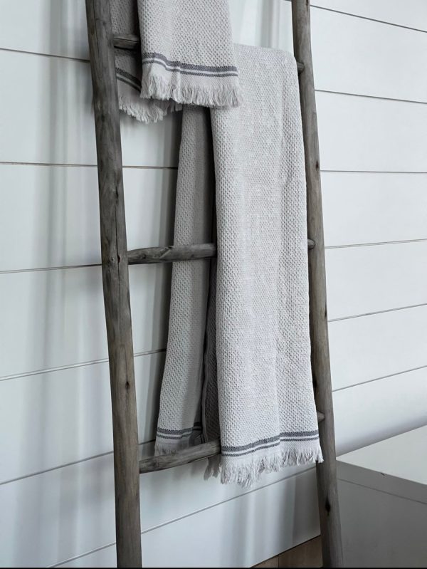 PARGA WAFFLE TURKISH TOWEL - STONE GREY on Sale