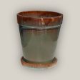 322M51FS - Rain Green Round Ceramic Planter with Saucer -  FREE SHIPPING For Cheap