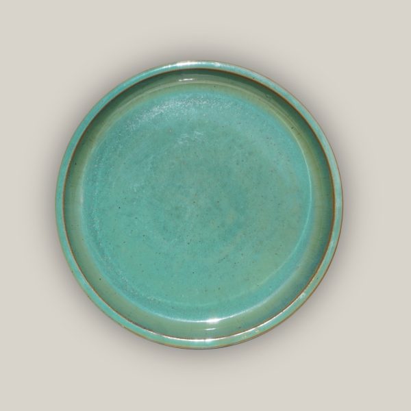 6135H1FS - Round | Turquoise Ceramic Plant Saucer | High Fired Ecofriendly Clay - Sizes 8 -24  - FREE SHIPPING For Sale