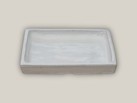 3127L4FS - Square | White Ceramic Plant Saucer | High Fired Ecofriendly Clay - Sizes 8 -15  - FREE SHIPPING Online