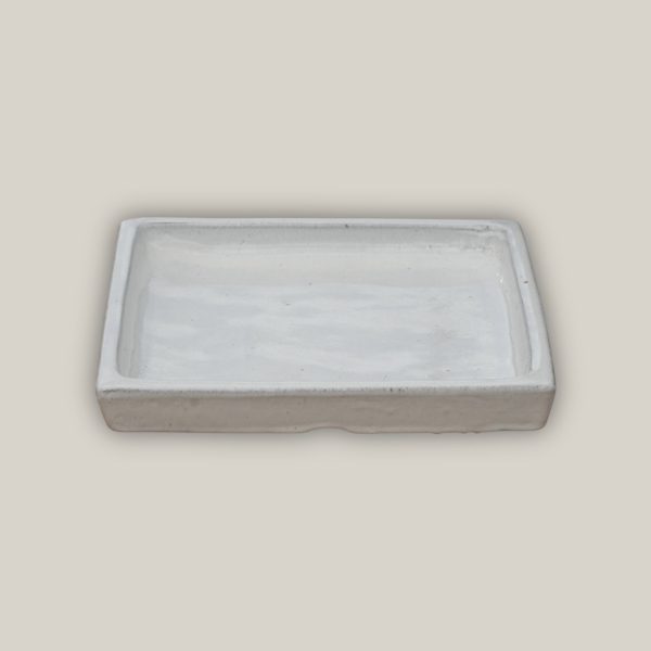 3127L4FS - Square | White Ceramic Plant Saucer | High Fired Ecofriendly Clay - Sizes 8 -15  - FREE SHIPPING Online