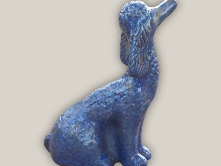 606R19 - Midnight Blue Long-Eared Dog Pottery Accent Discount